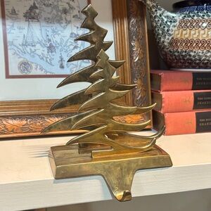 Brass Holiday Tree Stocking Holder